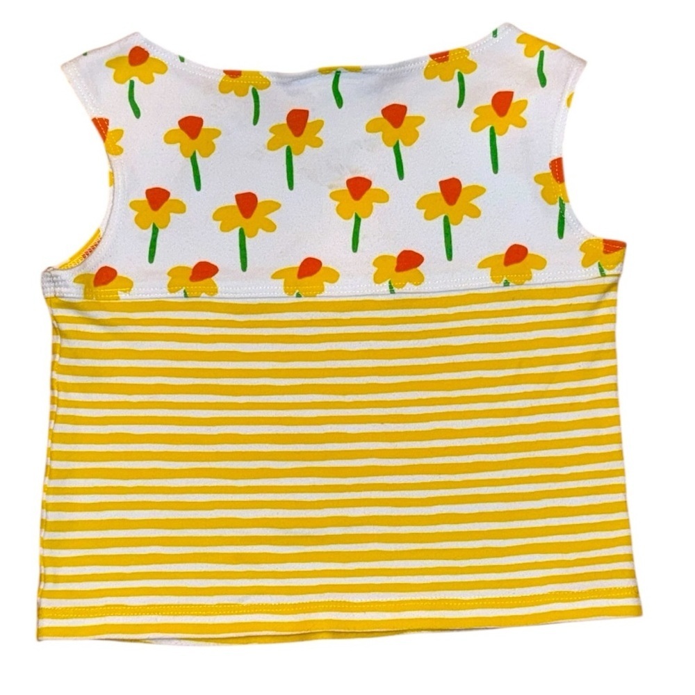 Vintage Marimekko by Sweet Potatoes Girls Floral Striped Tank Top M 8/10 - Picture 2 of 5